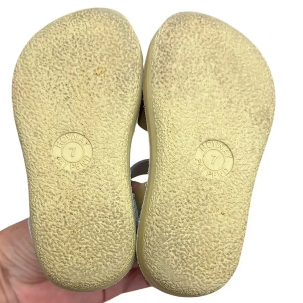 Sun-San Surfer Sandals Metallic Gold Double Buckle Toddler Size 7